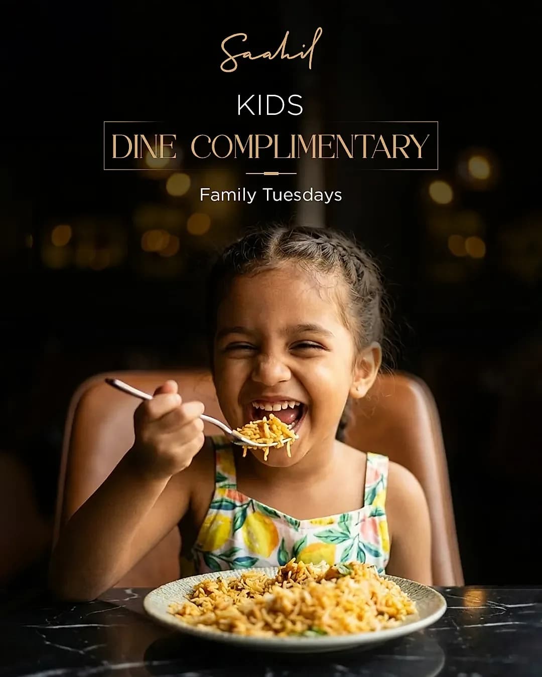 Tuesday Kids Free Meal at Saahil - Fine Food & Warm Moments restaurant story